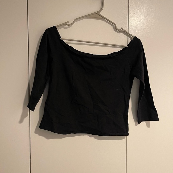 GARAGE Black Shoulder Top Large - Picture 1 of 4